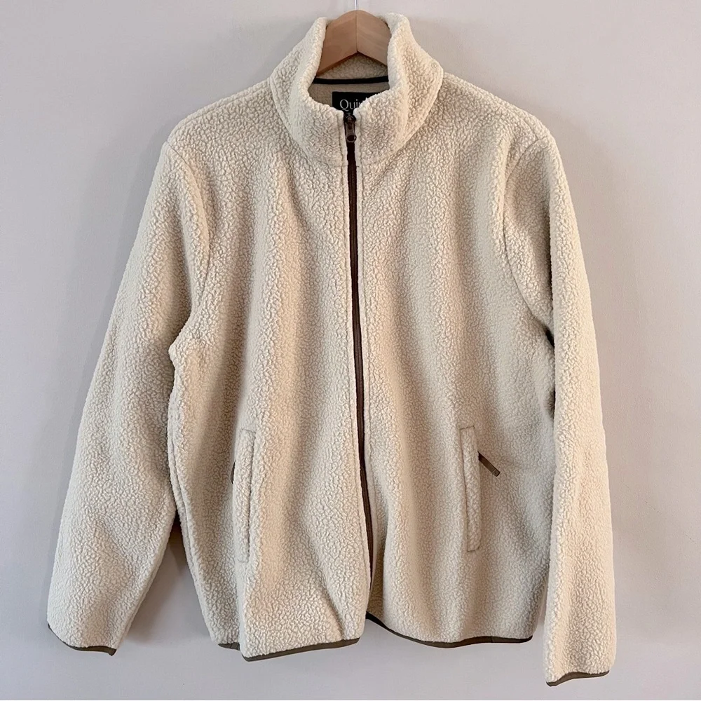 Quince full zip fleece jacket men’s size xl beige - Picture 4 of 9